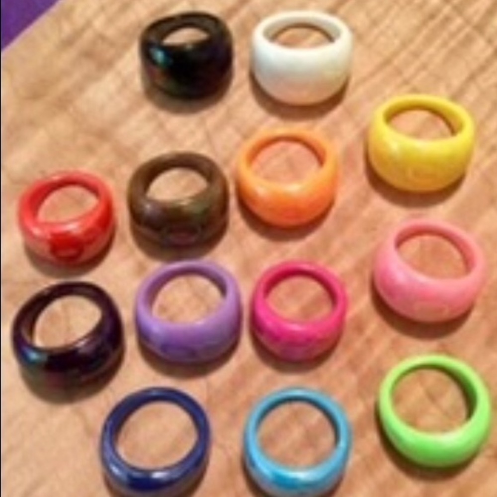Genuine Murano glass  colored fun  rings